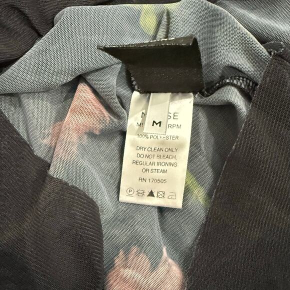 Monse Rose Printed Mesh Top in Multi, Size M - Picture 10 of 10